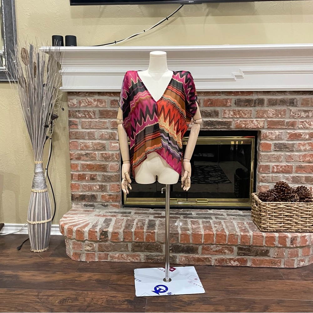 Charlotte Russe chevron high-low sunset-colored top / XS / Excellent condition - Picture 6 of 12